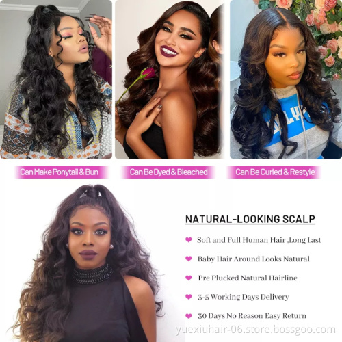 Real Brazilian 100% Human 150% Swiss HD Transparent Lace 5x5 13x4 Lace Glueless Virgin body Hair Wigs for Black Women